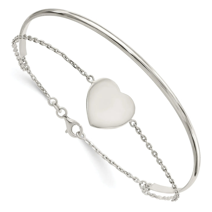 Sterling Silver Heart Bracelet by Fine Color Jewels