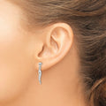 Sterling Silver Italian Horn Post Dangle Earrings by Fine Color Jewels