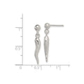 Sterling Silver Italian Horn Post Dangle Earrings by Fine Color Jewels