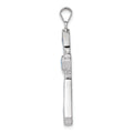 Sterling Silver Lab Created Blue Opal and Cubic Zirconia Cross Pendant by Fine Color Jewels