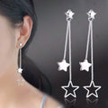 Sterling Silver Long Star Drop Earrings by DailySale
