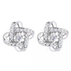 Sterling Silver Love Knot Stud Earrings with Swarovski Crystals
