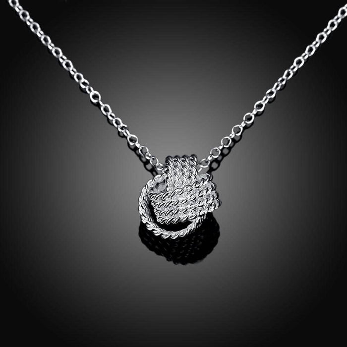 Sterling Silver Mesh Knot Pendant Necklace by DailySale
