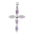 Sterling Silver Natural Amethyst and Diamond Pendant by Fine Color Jewels