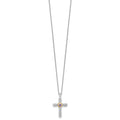 Sterling Silver Natural Amethyst Cross Extension Necklace by Fine Color Jewels