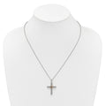 Sterling Silver Natural Amethyst Cross Extension Necklace by Fine Color Jewels