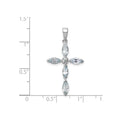 Sterling Silver Natural Blue Aquamarine and Diamond Pendant by Fine Color Jewels