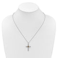 Sterling Silver Natural Garnet Cross Extension Necklace by Fine Color Jewels