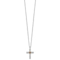 Sterling Silver Natural Garnet Cross Extension Necklace by Fine Color Jewels