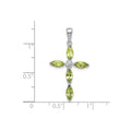Sterling Silver Natural Peridot and Diamond Pendant by Fine Color Jewels