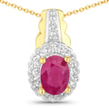 Sterling Silver Natural Ruby Jewelry Set by Fine Color Jewels