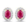 Sterling Silver Natural Ruby Jewelry Set by Fine Color Jewels