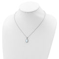 Sterling Silver Opal Oval Halo 18 Inch Cubic Zirconia Necklace by Fine Color Jewels