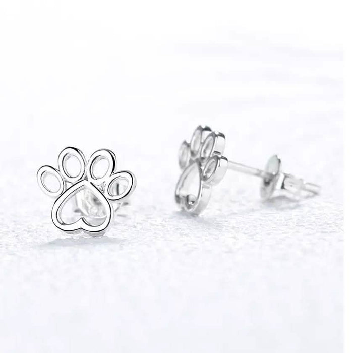 Sterling Silver Paw Stud Earrings by DailySale