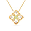 Sterling Silver Peridot Quatrefoil Pendant Necklace