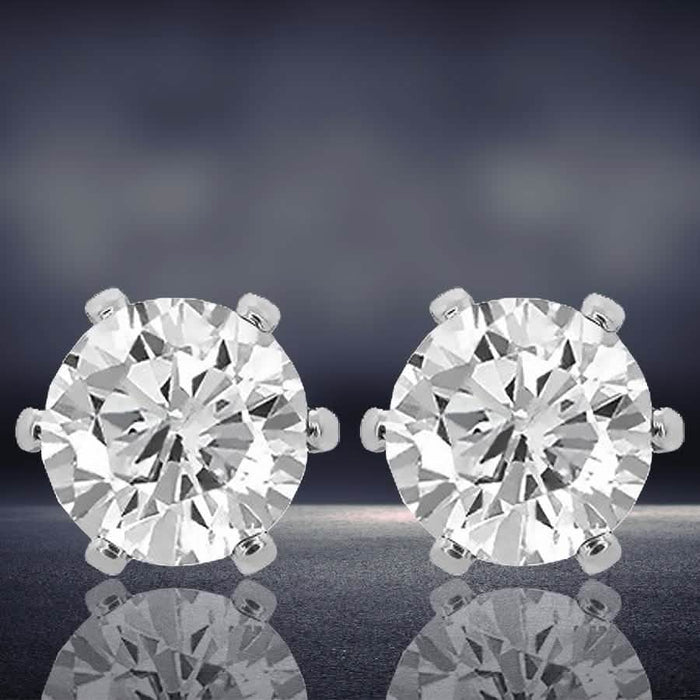 Sterling Silver Plated CZ Stud Earrings by DailySale
