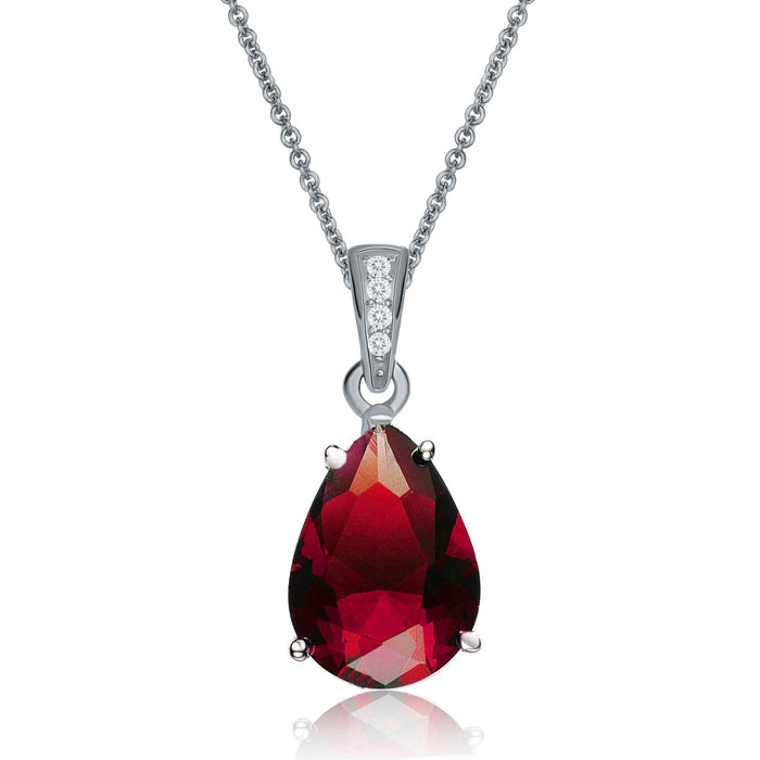 Sterling Silver Red CZ Pendant necklace by DailySale