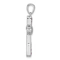Sterling Silver Rhodium-plated Amethyst Infinity Cross Pendant by Fine Color Jewels
