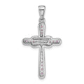 Sterling Silver Rhodium-plated Amethyst Infinity Cross Pendant by Fine Color Jewels