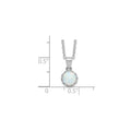 Sterling Silver Rhodium-plated Polished Created Opal Necklace by Fine Color Jewels