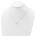 Sterling Silver Rhodium-plated Polished Created Opal Necklace by Fine Color Jewels