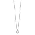 Sterling Silver Rhodium-plated Polished Created Opal Necklace by Fine Color Jewels