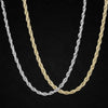 Sterling Silver Rope Twisted Link Chain Necklace