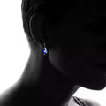 Sterling Silver Sapphire Diamond Cut Earring by DailySale
