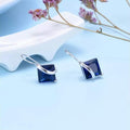 Sterling Silver Sapphire Diamond Cut Earring by DailySale