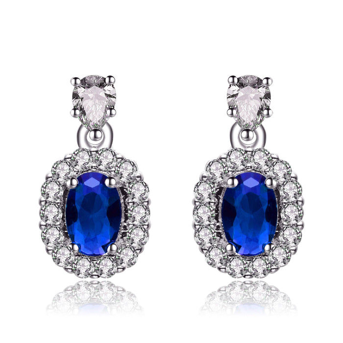Sterling Silver Simulated Sapphire Earrings by DailySale