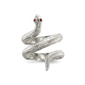Sterling Silver Snake Ring by Fine Color Jewels