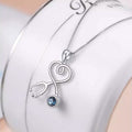 Sterling Silver Stethoscope Heart Pendant Necklace With Swarovski Crystals by DailySale