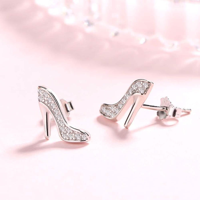 Sterling Silver Stiletto Stud Earrings With Swarovski Crystals by DailySale