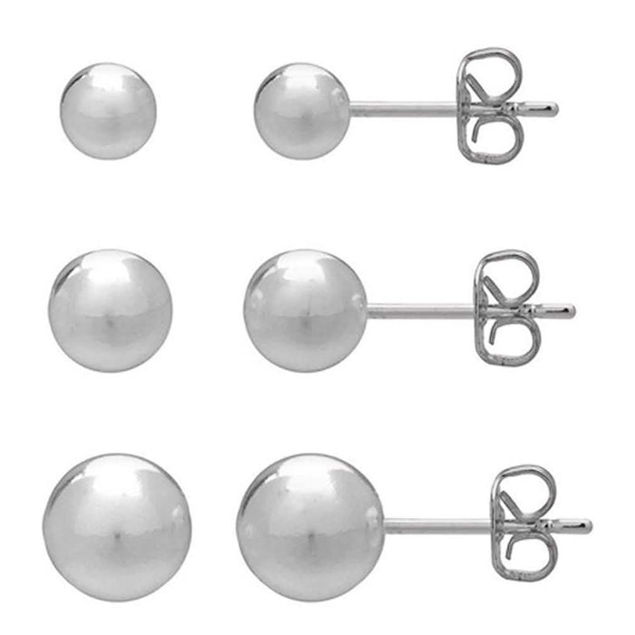 Sterling Silver Trio Ball Stud Earrings Set by DailySale