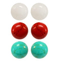 Sterling Silver Trio Red, White and Turquoise Stud Earring Set by DailySale
