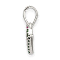 Sterling Silver White and Green CZ Joy Pendant by Fine Color Jewels