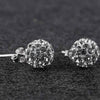 Sterling Silver White Austrian Crystal Ball Studs