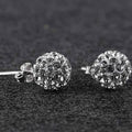Sterling Silver White Austrian Crystal Ball Studs by DailySale