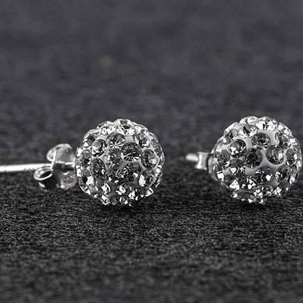 Sterling Silver White Austrian Crystal Ball Studs by DailySale