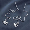 Sterling Silver Yes And No Long Threader Earrings