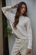Stitch Charm Sweater: Oatmeal by Boutique 23