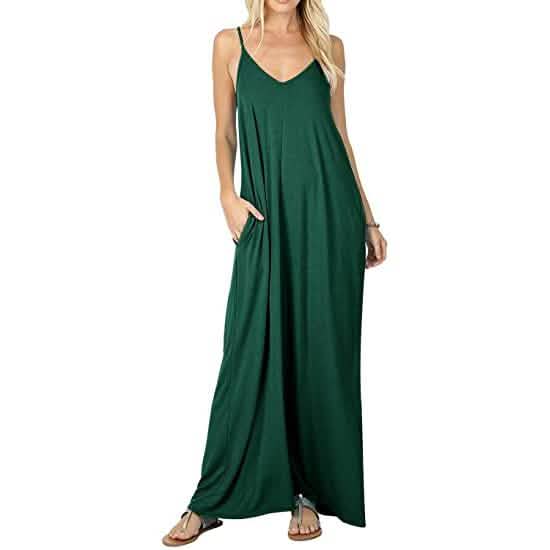 Stokeen Women's Summer Casual Plain Spaghetti Strap Maxi Dress by DailySale