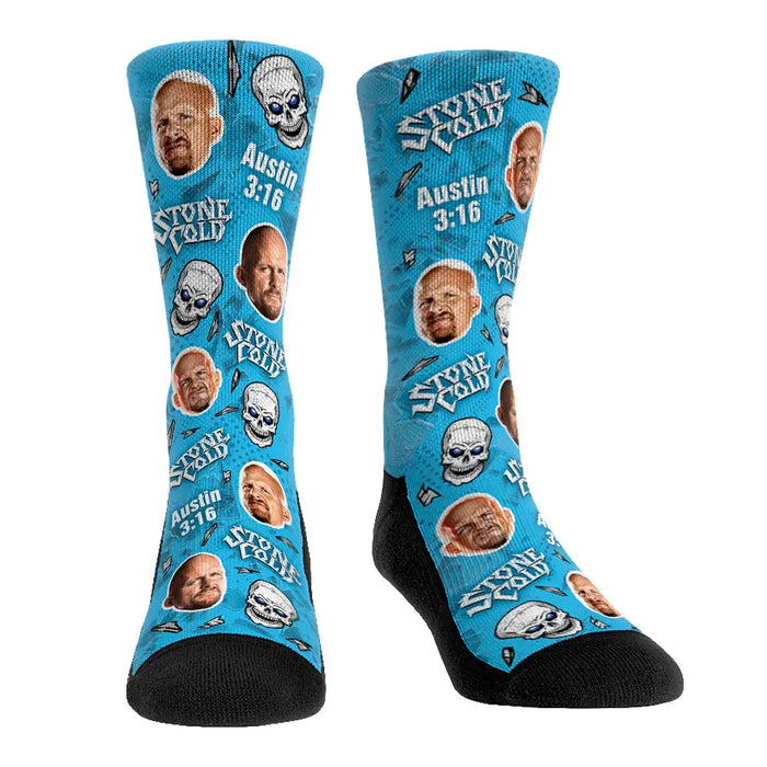 Stone Cold Steve Austin - Faces All-Over by Rock 'Em Socks