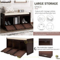Storage Bench with Removable Cushion and 3 Flip Lock Storage Cubbies by DailySale