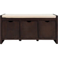 Storage Bench with Removable Cushion and 3 Flip Lock Storage Cubbies by DailySale