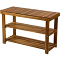 Storage Wooden Shoe Rack Rustic Wood Entryway Bench by DailySale