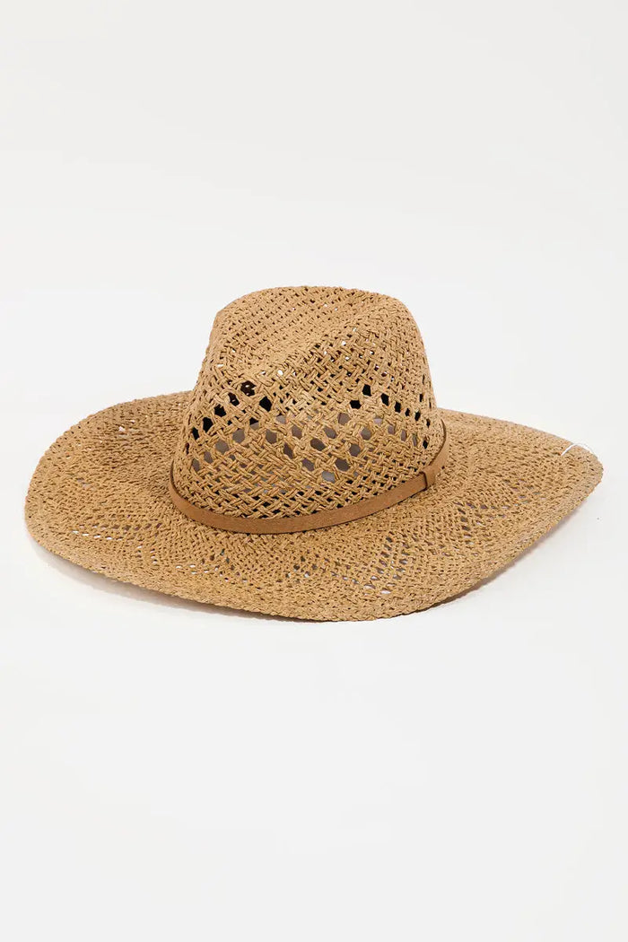 Straw Braided Fedora Hat by Boutique 23