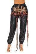 Vegan Leather String Joggers by The House of Stylez