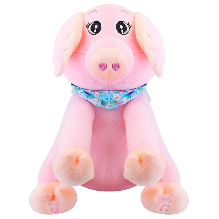 Stuffed Plush Pig Doll Pick-a-Boo Animated Toy by DailySale