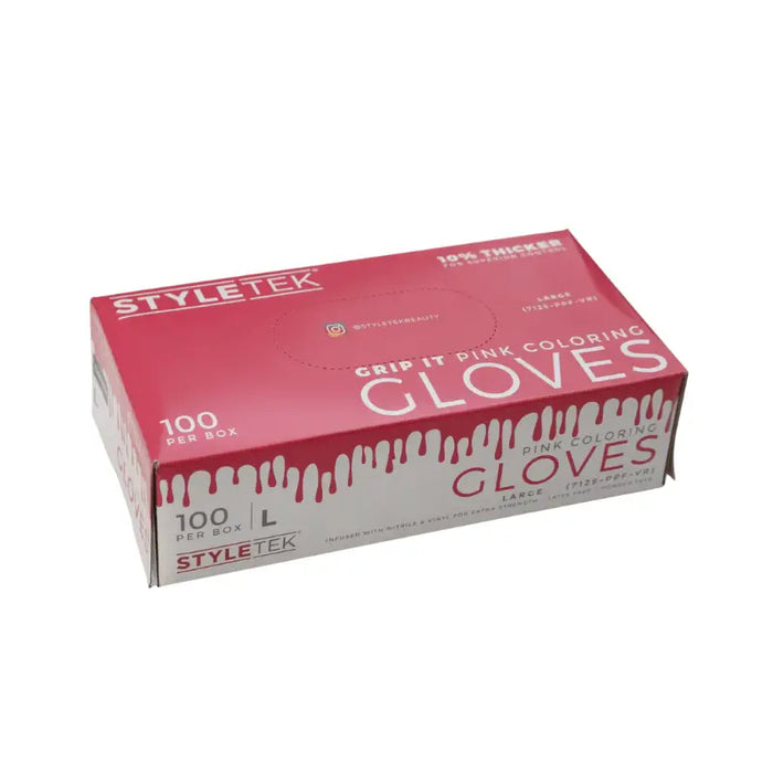Styletek Pink Powder Free Gloves 100pk by The Warehouse Salon